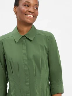 Ambiance Kleider<Damen Kleid grün uni