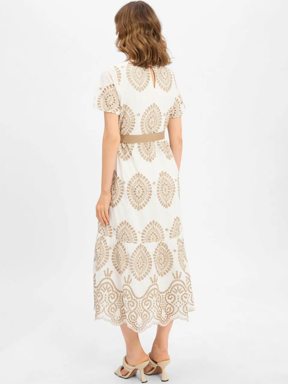 More & More Kleider<Damen Kleid weiß beige gemustert