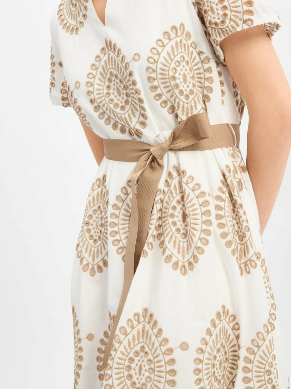 More & More Kleider<Damen Kleid weiß beige gemustert