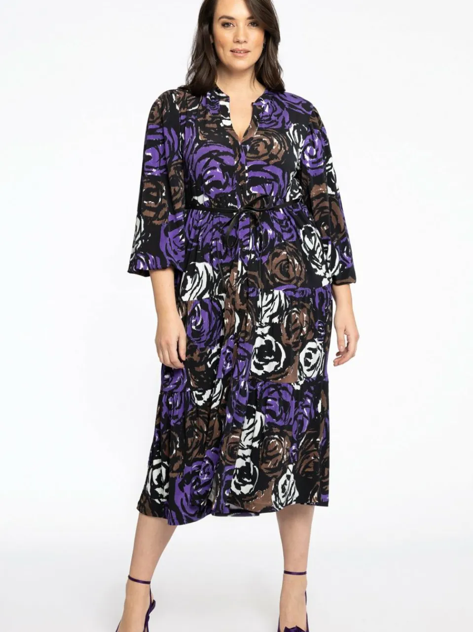 YOEK Kleider<Damen Kleid schwarz bedruckt