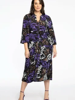 YOEK Kleider<Damen Kleid schwarz bedruckt