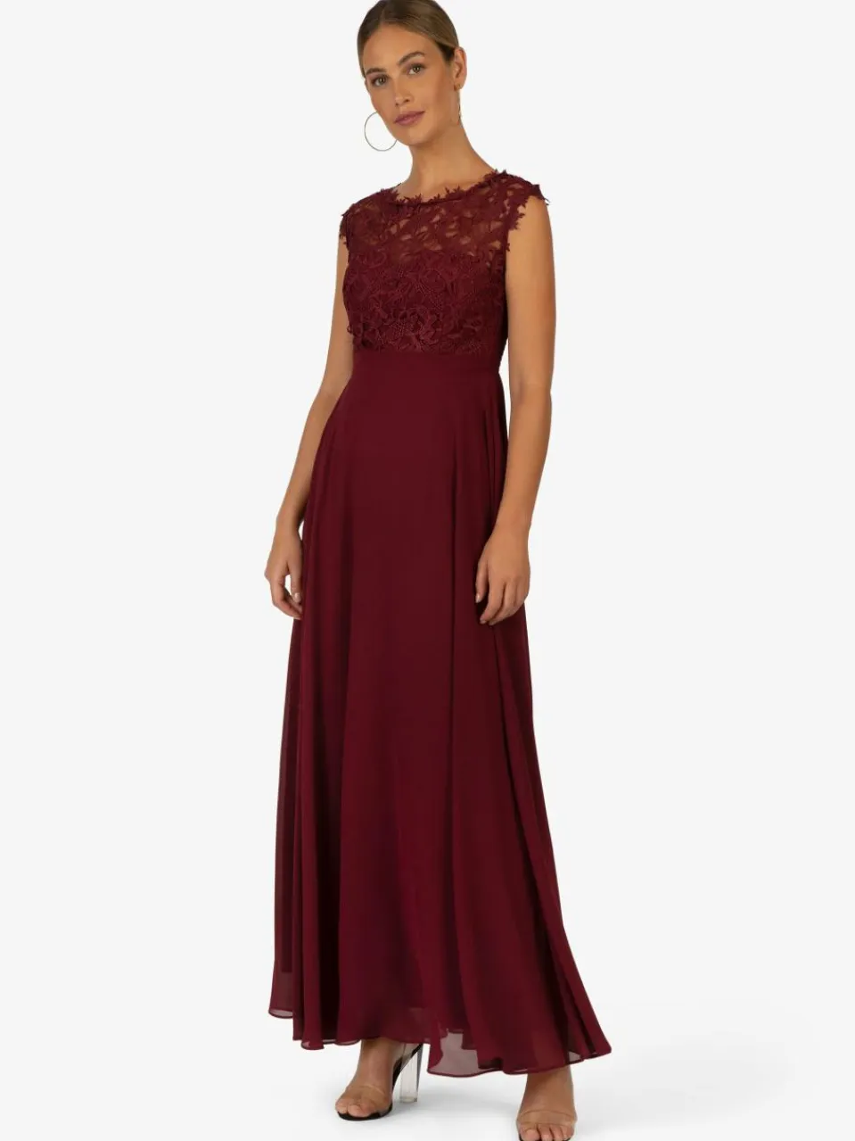 Kraimod Kleider<Damen Kleid bordeaux uni