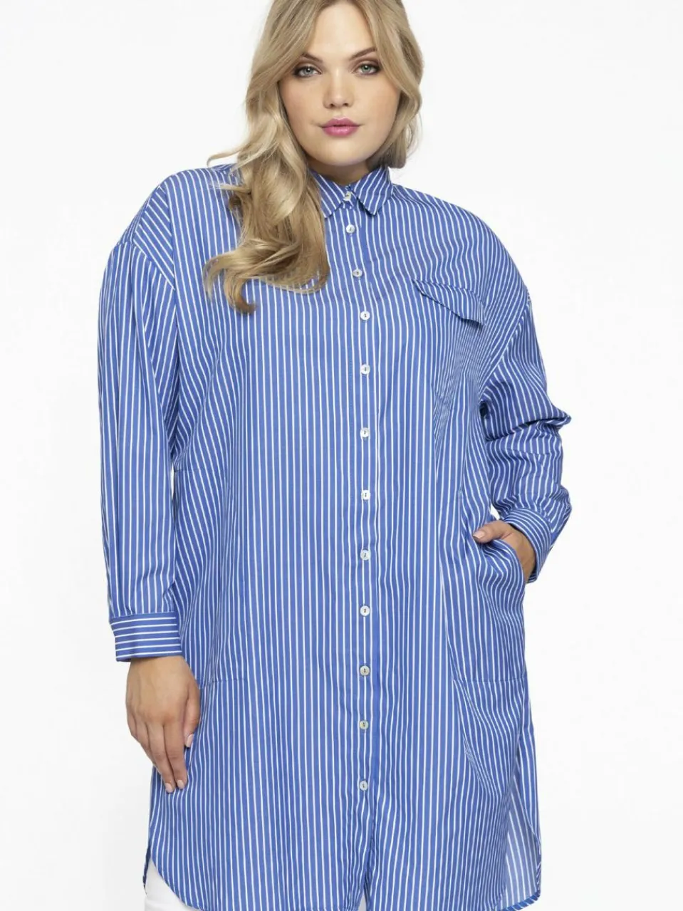 YOEK Kleider<Damen Kleid blau gestreift