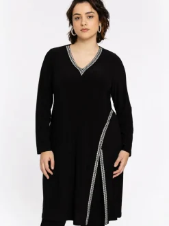 YOEK Kleider<Damen Kleid schwarz strukturiert