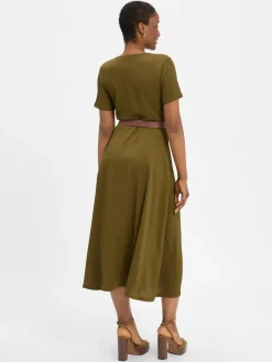 zero Kleider<Damen Kleid oliv uni