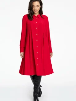 YOEK Kleider<Damen Kleid rot uni