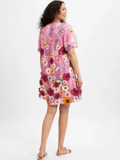 Y.A.S Kleider<Damen Kleid pink gemustert