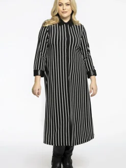 YOEK Kleider<Damen Kleid schwarz gestreift