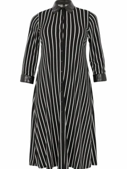 YOEK Kleider<Damen Kleid schwarz gestreift