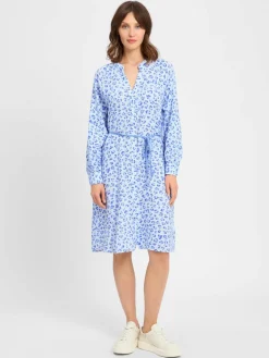 Marie Lund Kleider<Damen Kleid hellblau royal gemustert