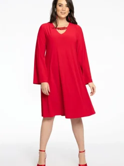 YOEK Kleider<Damen Kleid rot uni
