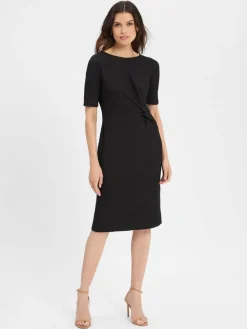 s.Oliver BLACK LABEL Kleider<Damen Kleid schwarz strukturiert