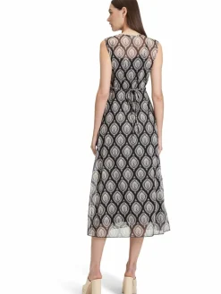 Cartoon Kleider<Damen Kleid schwarz beige gemustert