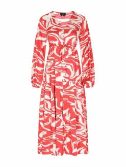 Faina Kleider<Damen Kleid rot gemustert