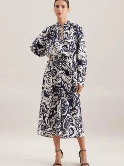 Seidensticker Kleider<Damen Kleid - Druck blau bedruckt