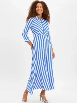 Y.A.S Kleider<Damen Kleid - YASSavanna blau weiß gestreift