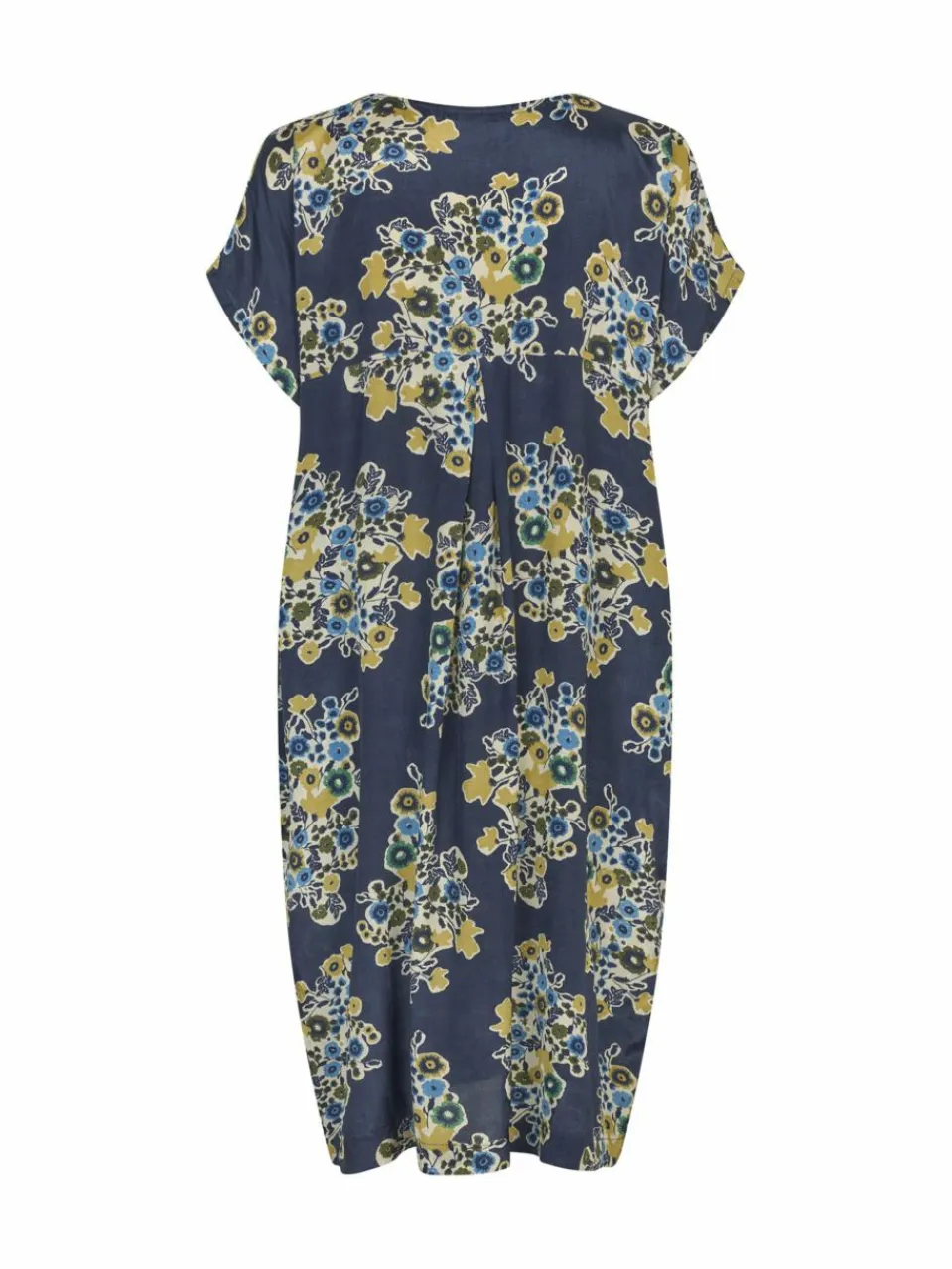 Damen Masai Kleider>Damen knielanges Blusenkleid mit kurzen Ärmeln