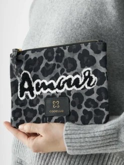 Codello Taschen & Rucksäcke<Damen Kosmetiktasche grau bedruckt