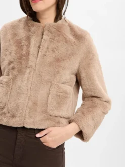 Marie Lund Jacken & Westen<Damen Kunstfelljacke taupe uni