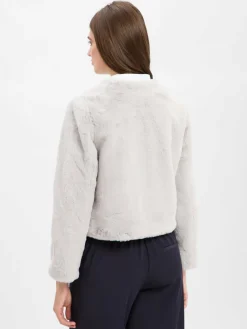 Marie Lund Jacken & Westen<Damen Kunstfelljacke hellgrau uni