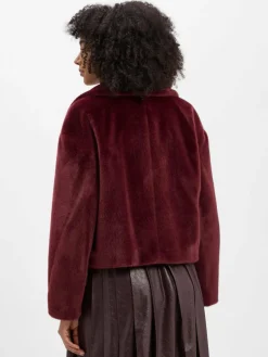 Marc Cain Collections Jacken & Westen<Damen Kunstfelljacke bordeaux uni