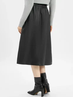 Armani Exchange Röcke<Damen Kunstlederrock schwarz uni