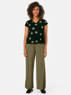 Masai Shirts & Tops<Damen Kurzarm T-shirt schwarz gemustert