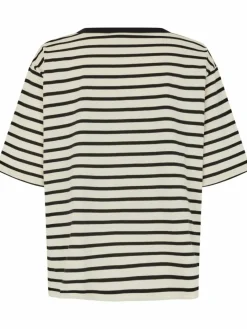 Masai Shirts & Tops<Damen Kurzarm T-shirt schwarz gestreift