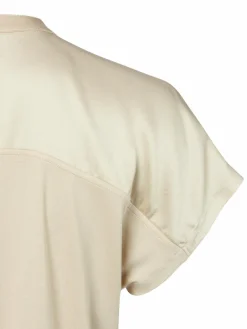 Someday Blusen<Damen Kurzarmbluse - Koralie sand uni