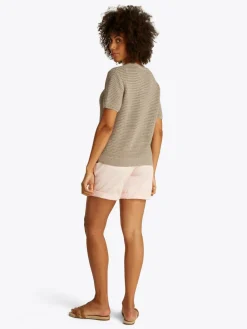 Tommy Hilfiger Pullover & Strickjacken<Damen Kurzarm-Pullover beige uni