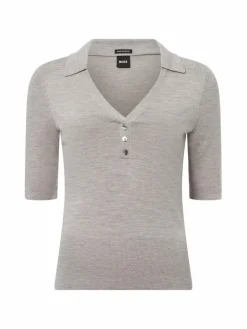 BOSS Pullover & Strickjacken<Damen Kurzarmpullover - Fatirame hellgrau meliert