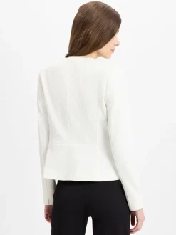 zero Blazer<Damen Kurzblazer weiß uni