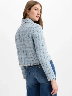 Franco Callegari Collection Blazer<Damen Kurzblazer hellblau schwarz gemustert