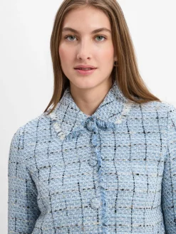 Franco Callegari Collection Blazer<Damen Kurzblazer hellblau schwarz gemustert