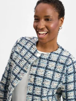 Rich & Royal Blazer<Damen Kurzblazer hellblau ecru strukturiert