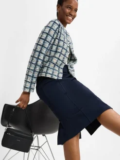 Rich & Royal Blazer<Damen Kurzblazer hellblau ecru strukturiert