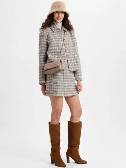 Y.A.S Blazer<Damen Kurzblazer - YASSiraz grau braun gemustert