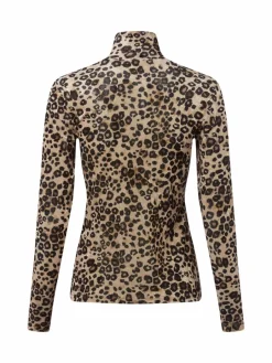 Marc Cain Collections Shirts & Tops<Damen Langarmshirt beige schwarz gemustert