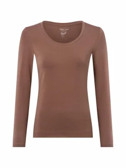 Marie Lund Shirts & Tops<Damen Langarmshirt schlamm uni