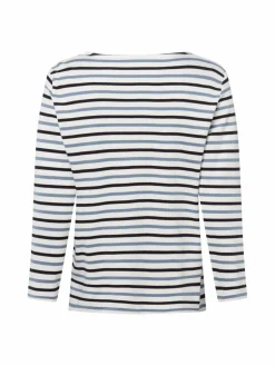 Marie Lund Shirts & Tops<Damen Langarmshirt ecru marine gestreift