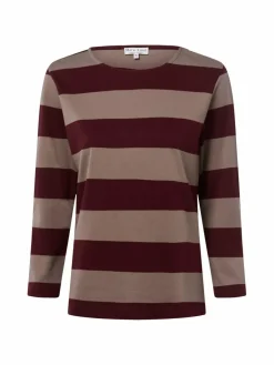 Marie Lund Shirts & Tops<Damen Langarmshirt nougat bordeaux gestreift