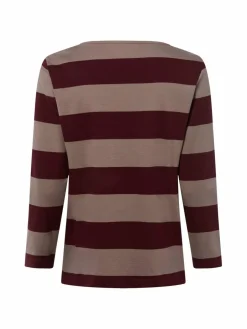 Marie Lund Shirts & Tops<Damen Langarmshirt nougat bordeaux gestreift