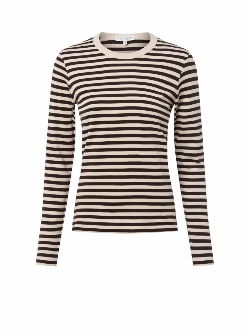 Marie Lund Shirts & Tops<Damen Langarmshirt beige schoko gestreift