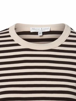 Marie Lund Shirts & Tops<Damen Langarmshirt beige schoko gestreift