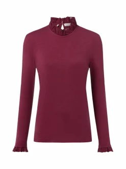 Rich & Royal Shirts & Tops<Damen Langarmshirt bordeaux uni