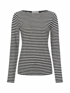 Marc O'Polo Shirts & Tops<Damen Langarmshirt schwarz weiß gestreift