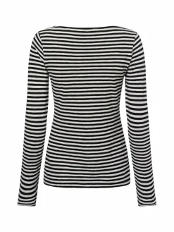 Marc O'Polo Shirts & Tops<Damen Langarmshirt schwarz weiß gestreift
