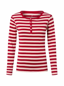 brookshire Shirts & Tops<Damen Langarmshirt rot rosa gestreift