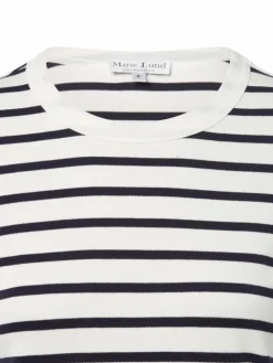 Marie Lund Shirts & Tops<Damen Langarmshirt ecru marine gestreift