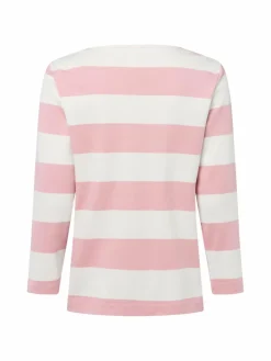 Marie Lund Shirts & Tops<Damen Langarmshirt ecru rosa gestreift